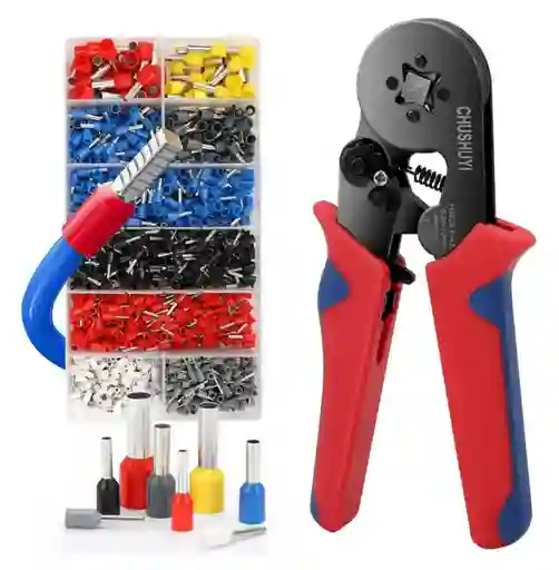 Kit Crimpadora Y Terminales Eléctricos 1200 Pc