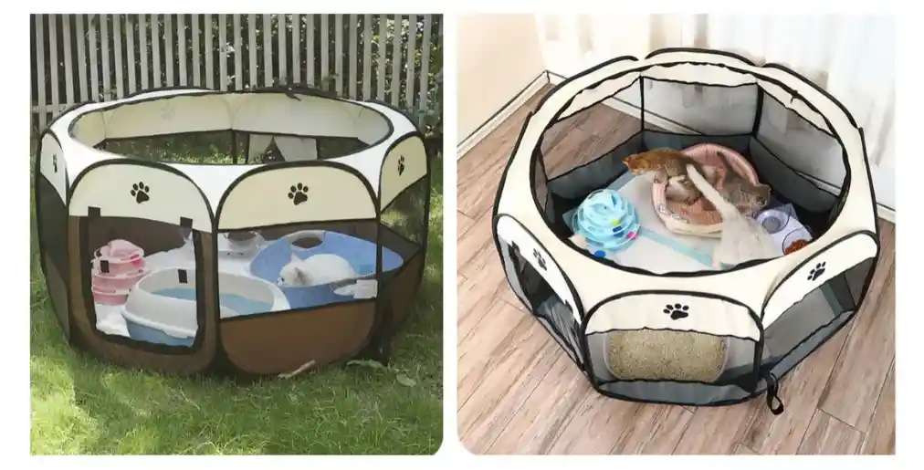 Corral Plegable Grande Para Mascotas 114*114*58cm