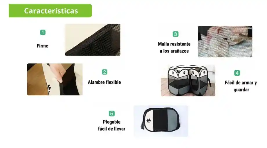 Corral Plegable Grande Para Mascotas 114*114*58cm