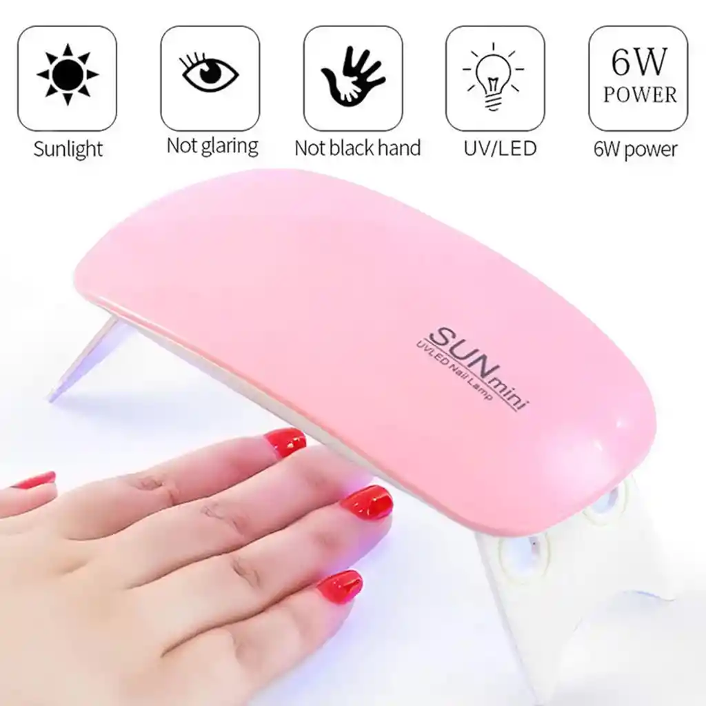 Lámpara Led Uv De Uñas De 6 W, Portátil, Mini Máquina De Fototerapia Usb, Luz De Ratón Para Gel Y Esmalte Regular