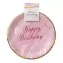 Plato Torta Mármol Rosado X6und 9in