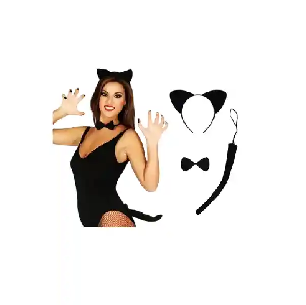 Halloween Set Disfraz De Gata 3pcs