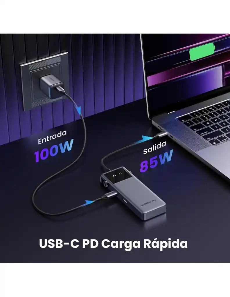 Hub 6 En 1 Ugreen Uno 3 Usb-c, 2 Usb-a, 1 Hdmi 4k/60hz