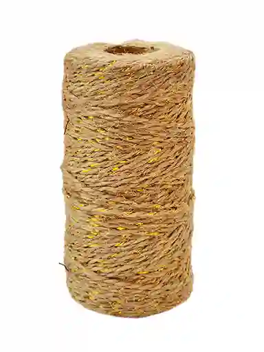 Hilo Decorativo De Yute Natural Con Dorado 2mm X 100metros