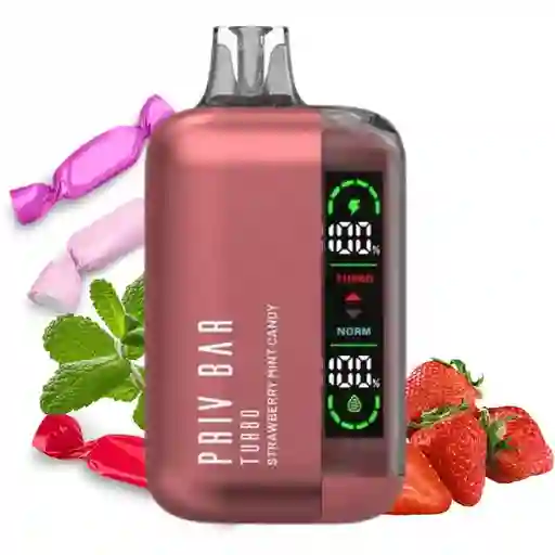 Priv Bar 15k Puff Strawberry Mint Candy