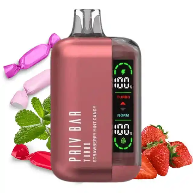 Priv Bar 15k Puff Strawberry Mint Candy