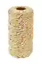 Hilo De Algodon Decorativo Blanco Y Dorado 1.5mm X 100metros