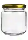 Frasco Vidrio 450 Ml Con Tapa Dorada