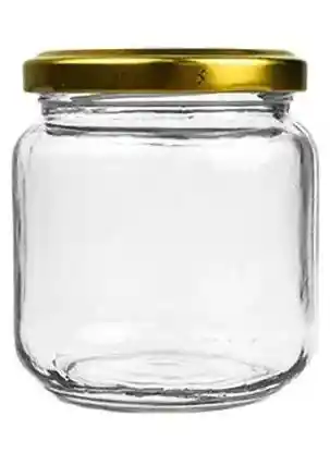 Frasco Vidrio 450 Ml Con Tapa Dorada