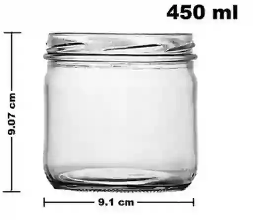 Frasco Vidrio 450 Ml Con Tapa Dorada