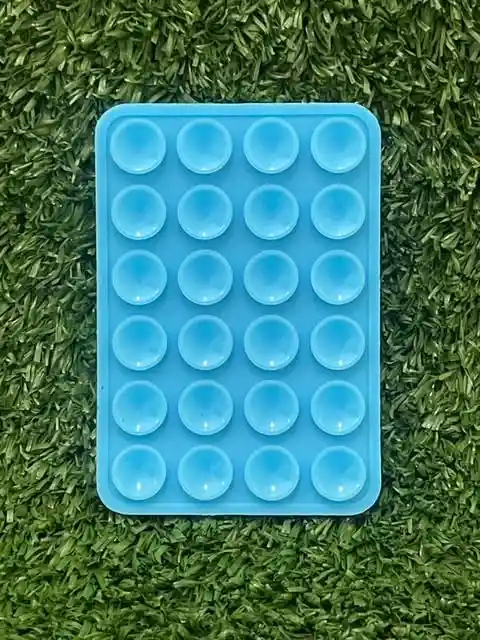 Soporte Silicona Para Celular Ventosas 24 Chupas | Octobuddy | Chupas Adhesivas | Doble Ventosa | Color Azul Celeste