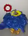 Ramo Con Rosa Azules Preservadas,girasol Y Mariposa