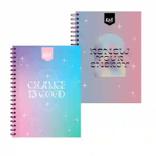 Cuaderno Kiut Argollado Pasta Dura Pequeño Cuadriculado.