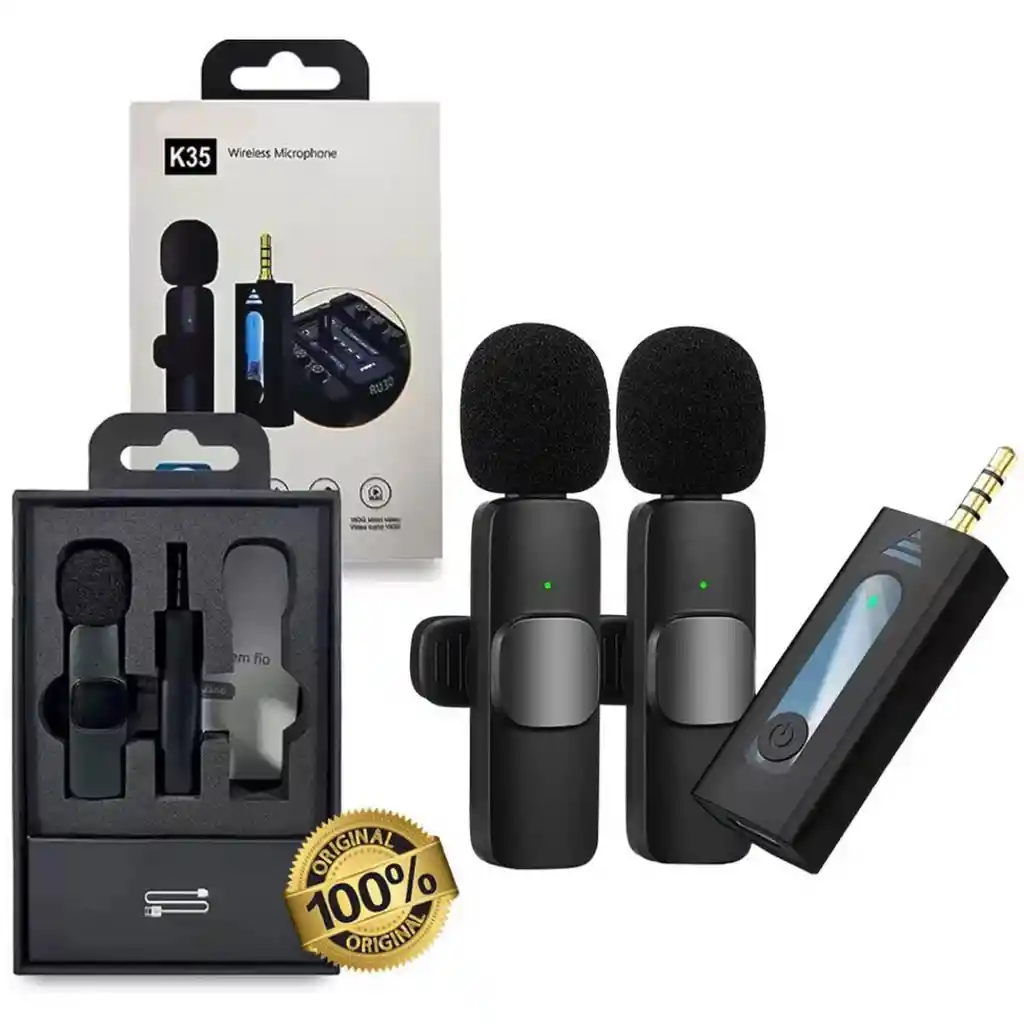 Micrófono Tipo Solapa Inalámbrico K35 Con Entrada 3.5mm