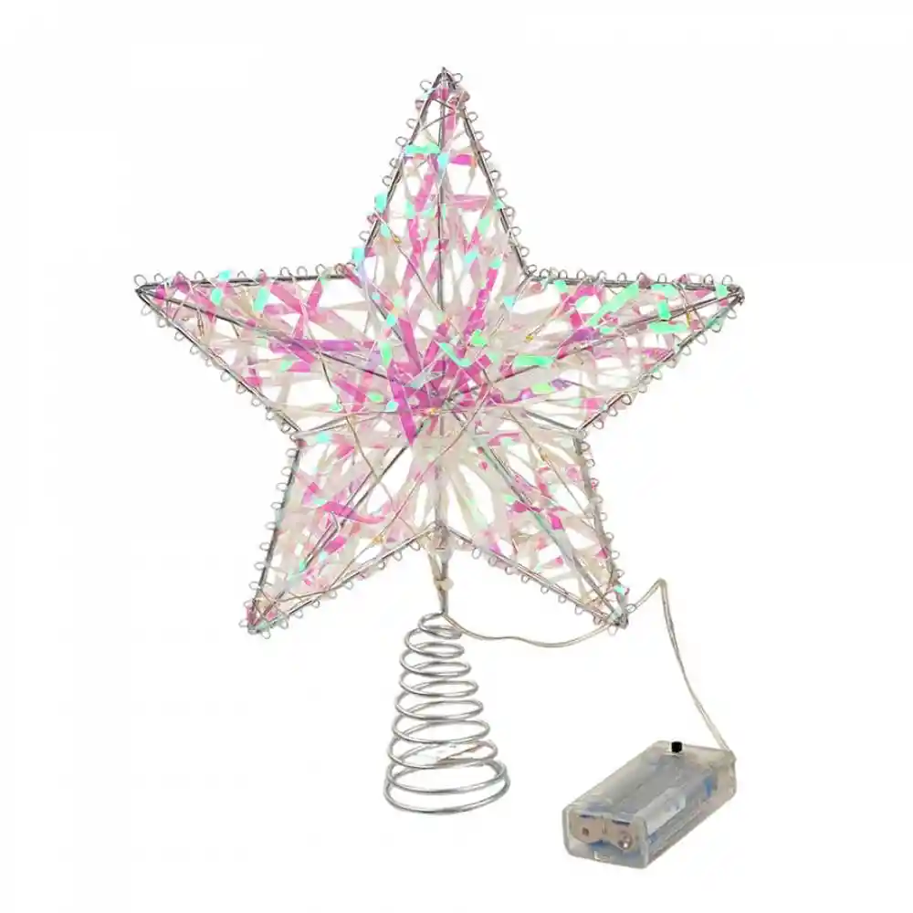 Punta De Arbol Santini Con Luz 27cm Rose Gold Hierro