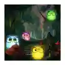 Lámpara Búho Infantil Luz Led Nocturna De Pared Decorativa