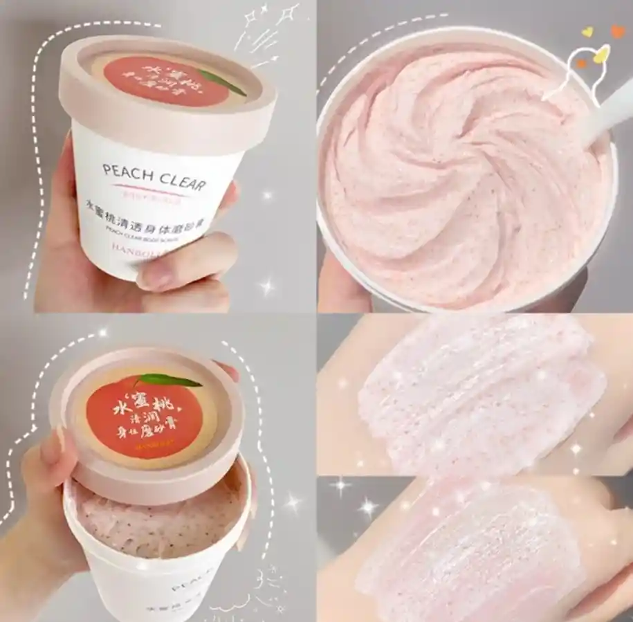 Exfoliante Frutal De Durazno Para Manos Y Cuerpo Presentación Tarro De Helado