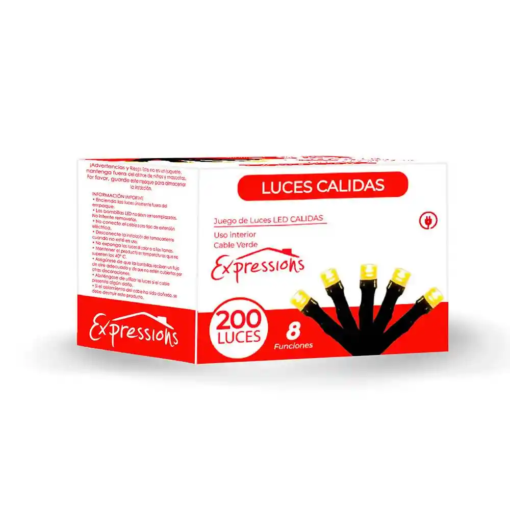 Luces Led Expressions Funcion Calida 200pz 1095cm 110 V