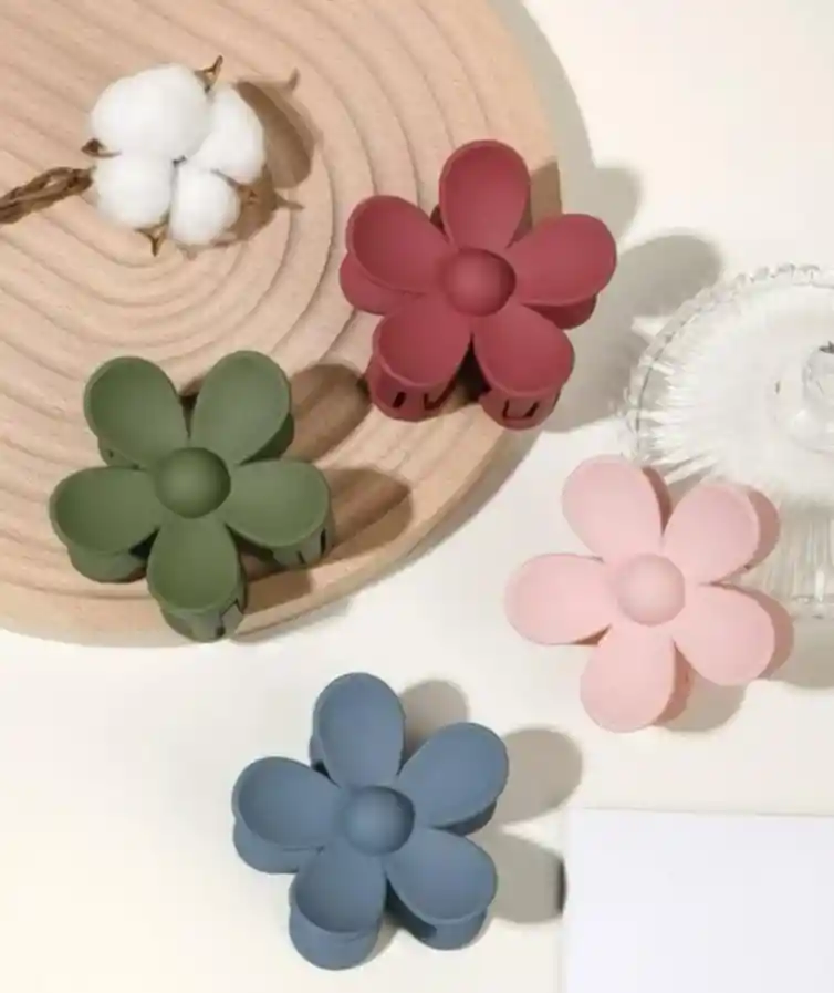 Pinza Caiman Para Cabello Tamaño Grande Diseño De Flor