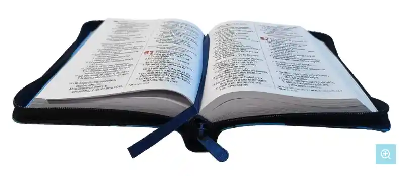 Biblia Reina Valera 1960 Mediana Rvr Letra Grande Pjr Color Azul Con Ayudas Digitales