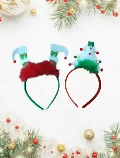 Vinchas Diademas Balacas Forradas Diseños Navideños