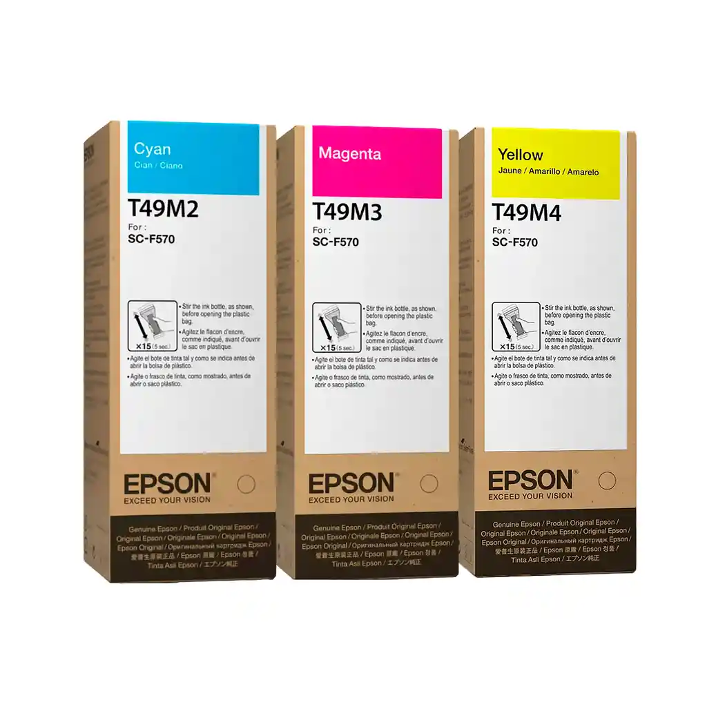 Tinta Epson T49m Gran Formato Para Impresoras Workforce Wf-c5210 Wf-c5290 Wf-c5710 Wf-c5790 X3 Unidades