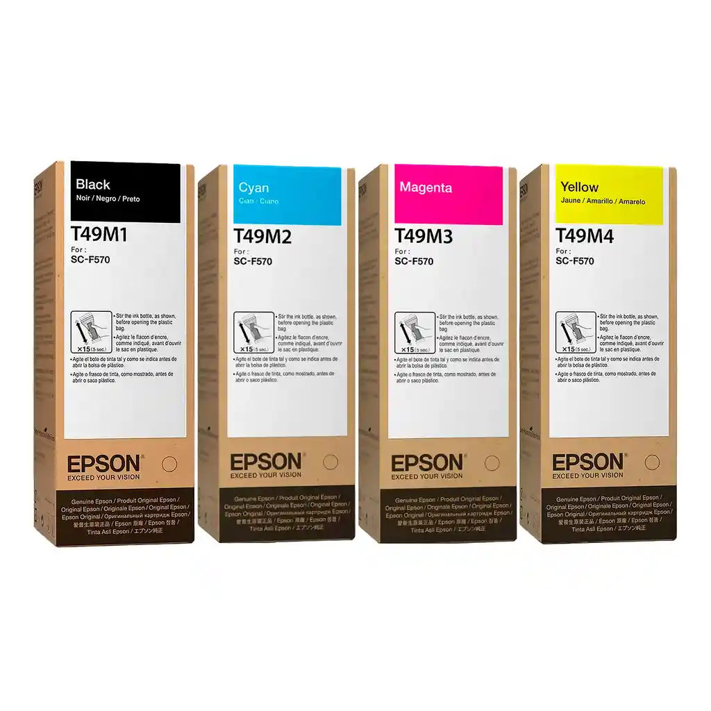 Tinta Epson T49m Gran Formato Para Impresoras Workforce Wf-c5210 Wf-c5290 Wf-c5710 Wf-c5790 X4 Unidades