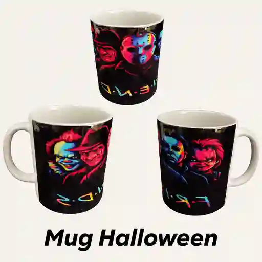 Mug (taza ) Personajes Halloween ,color Gris