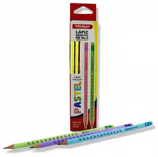 Lapiz De Grafito Color Negro Hb N°2 Triangular Offiesco