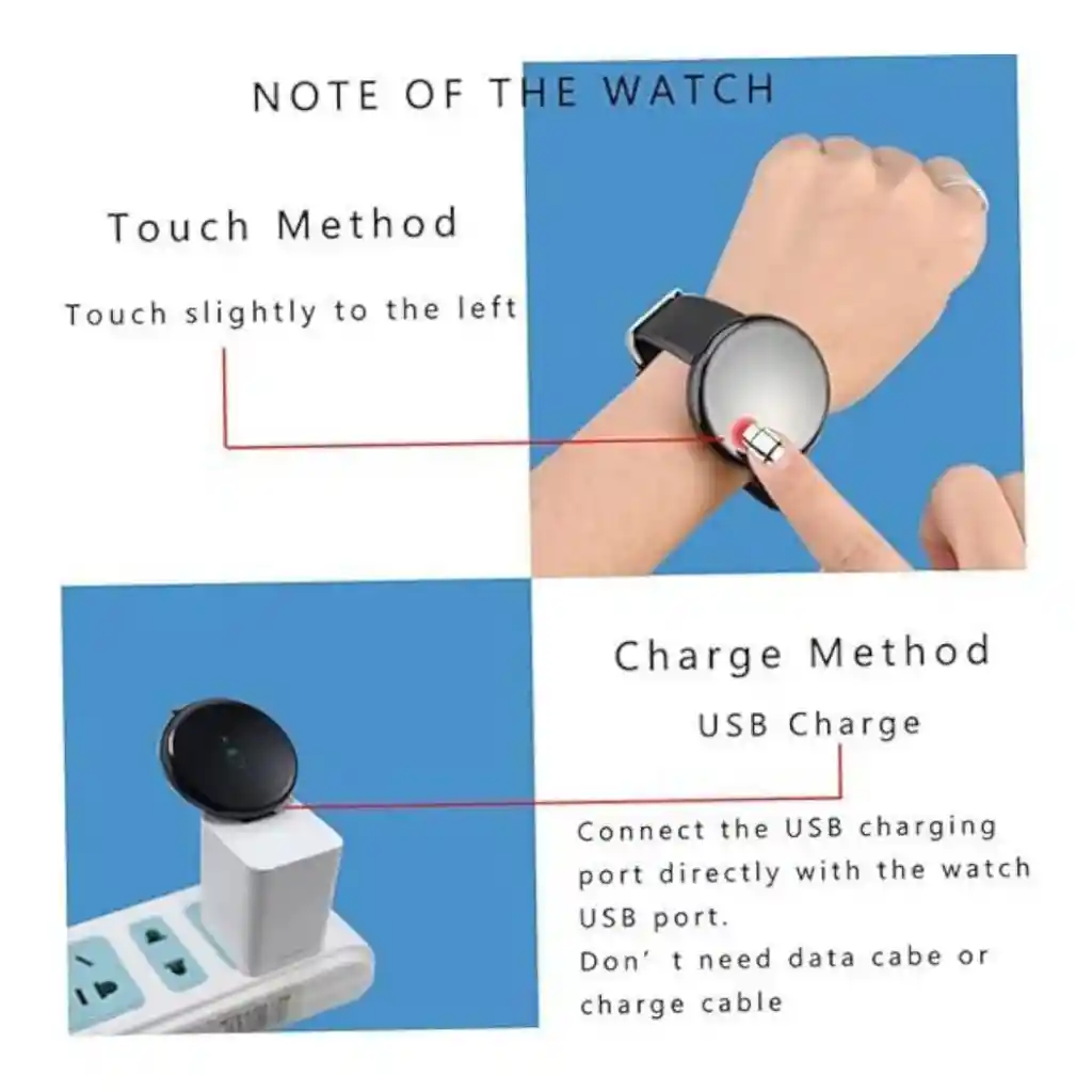 Smartwatch Redondo D18 Negro