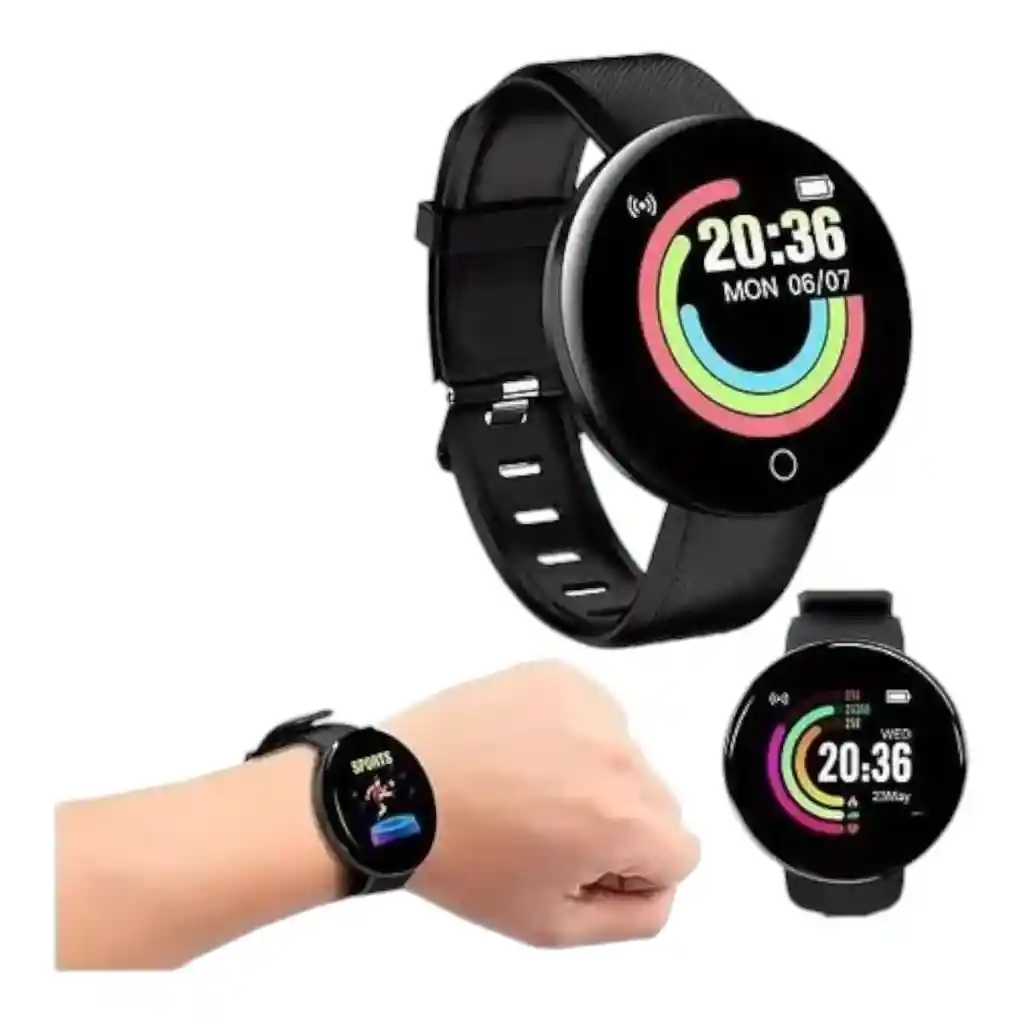 Smartwatch Redondo D18 Negro