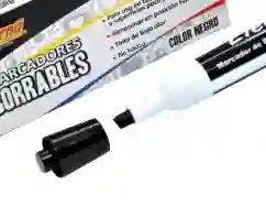 Marcador Borrable Punta Gruesa Color Negro Marca Eterna