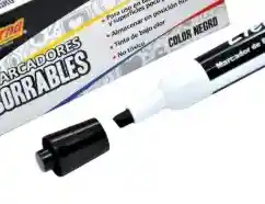 Marcador Borrable Punta Gruesa Color Negro Marca Eterna