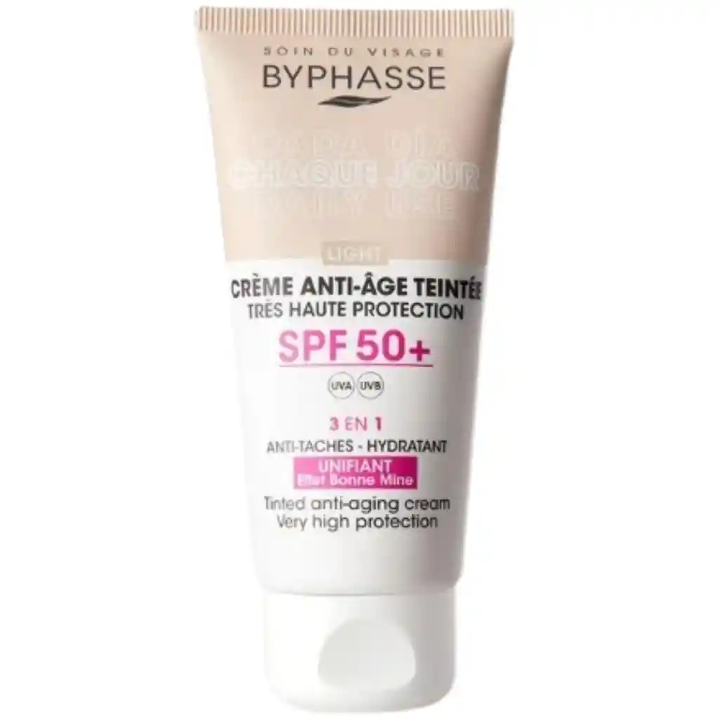 Byphasse Creme Anti Age Teintee Antimanchas Hydratante Light Spf 50 3 En 1