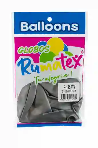 Paquete De Globos Tamaño R-12, Color Metal Plateado