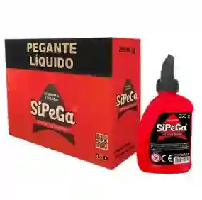 Pegamento Líquido Blanco, Marca Sipega, Es Un Pegante De Uso Escolar, No Emite Olores Fuertes, Lavable. 250 Gr