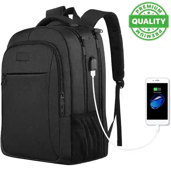 Bolso Morral Portatil Impermeable Unisex Usb 6 Bolsillos