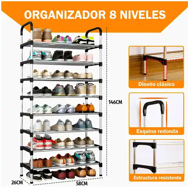 Organizador De Zapatos 8 Niveles Multifuncional