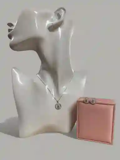 Trio Plata Ley 925 Virgen Con Pepitas Brillantes + Estuche De Lujo