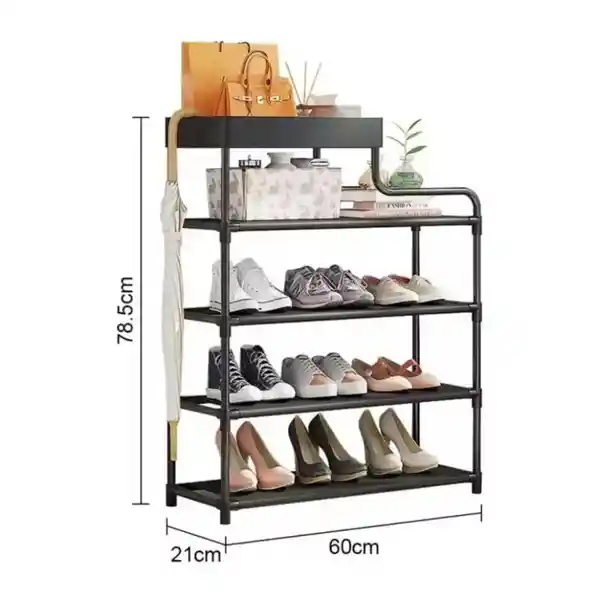 Organizador Multifuncional Zapatero Rack 5 Niveles Negro