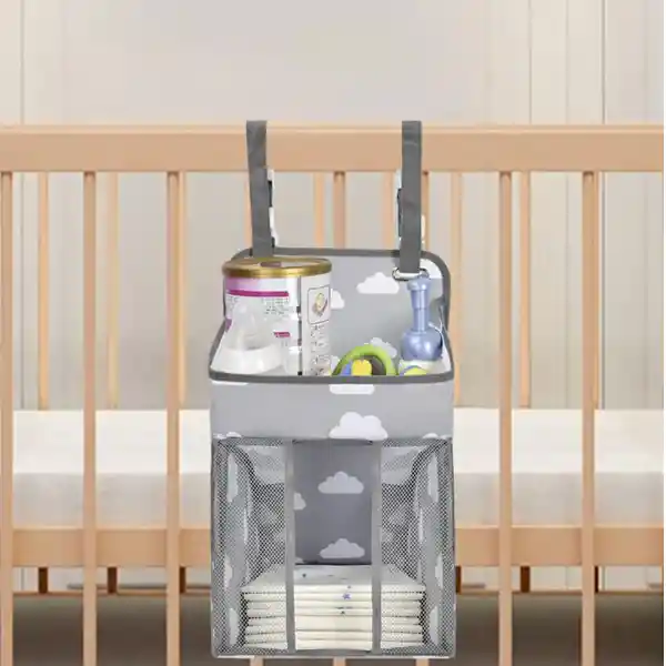 Organizador De Pañales Cuna De Bebes Corral Color Gris