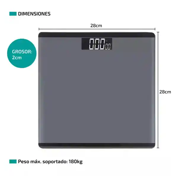 Báscula Digital Peso Vidrio Templado 180 Kg