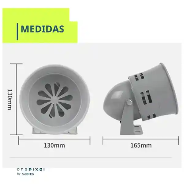 Sirena Metalica Alarma De Sonido Emergencia Bocina Industri Gris