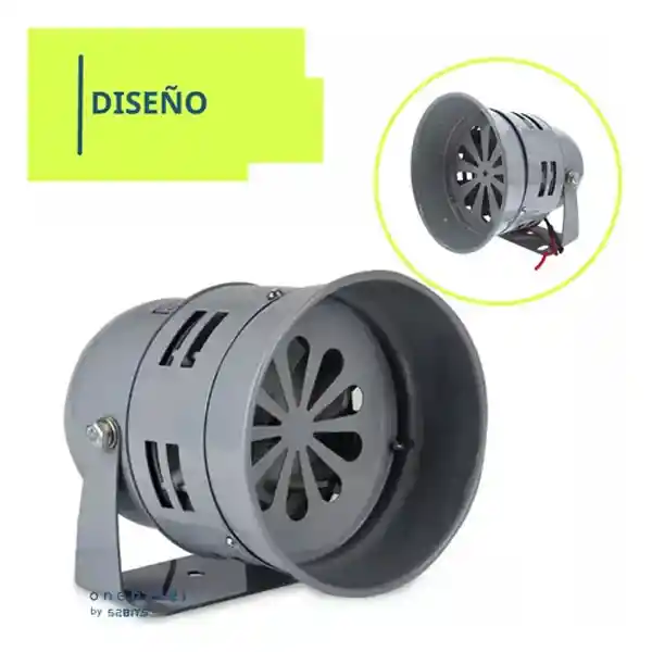 Sirena Metalica Alarma De Sonido Emergencia Bocina Industri Gris