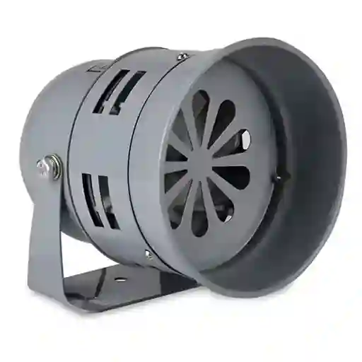 Sirena Metalica Alarma De Sonido Emergencia Bocina Industri Gris