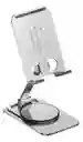 Soporte 360 Celular Plegable Aluminio Resistente Premium Plateado