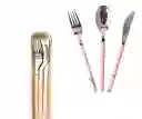 Set De Cuchara Tenedor Y Cuchillo Con Estuche Portátil