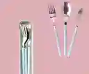 Set De Cuchara Tenedor Y Cuchillo Con Estuche Portátil