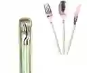 Set De Cuchara Tenedor Y Cuchillo Con Estuche Portátil