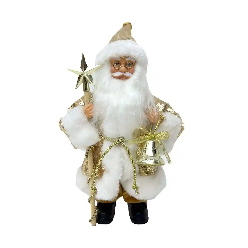 Santa Expressions De Pie 12x22cm Dorado